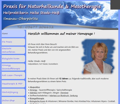 Heilpraktikerin Heike Stade HeiÃ   Praxis für Naturheilkunde & Mesotherapie in Thüringen  öffnungszeit