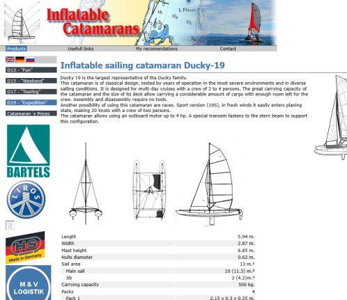 Inflatable sailing catamaran Ducky 19  öffnungszeit