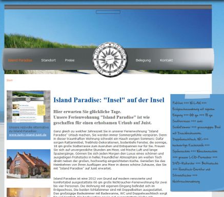 Ferienwohnung Island Paradise Juist | Willkommen Klötzing & Noack GbR öffnungszeit