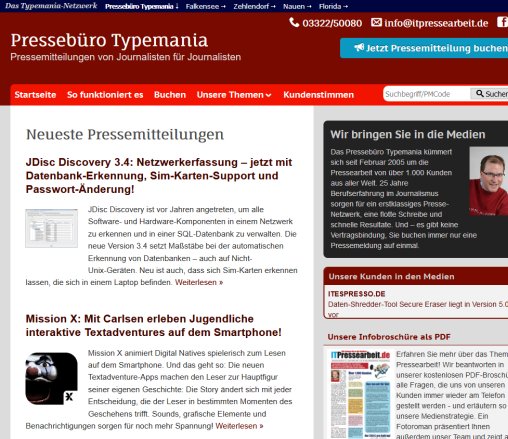 Pressebüro Typemania | Pressemitteilungen von Journalisten für Journalisten Pressebüro Typemania GmbH Erfahrung Pressebüro Typemania | Pressemitteilungen von Journalisten für Journalisten Pressebüro Typemania GmbH Öffnungszeit