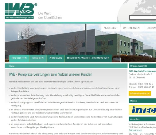 IWB   Komplexe Leistungen zum Nutzen unserer Kunden   IWB Werkstofftechnologie GmbH IWB Werkstofftechnologie GmbH öffnungszeit