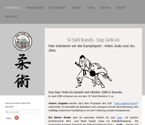 Dojo Tariki Do   kampfsport brandis.de   Judo Jiu Jitsu in Brandis  öffnungszeit