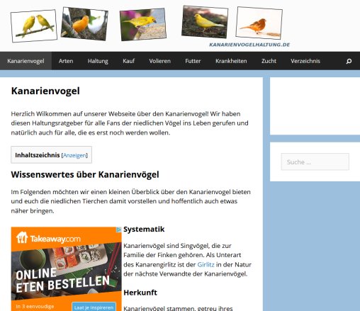 Kanarienvogel Kanarienvogelhaltung.de Erfahrung Kanarienvogel Kanarienvogelhaltung.de Öffnungszeit