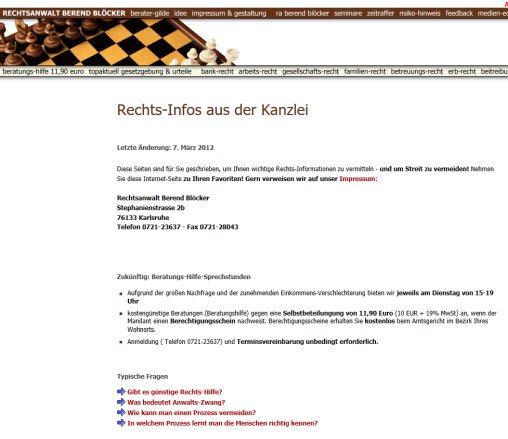 Rechts Infos aus der Kanzlei  öffnungszeit