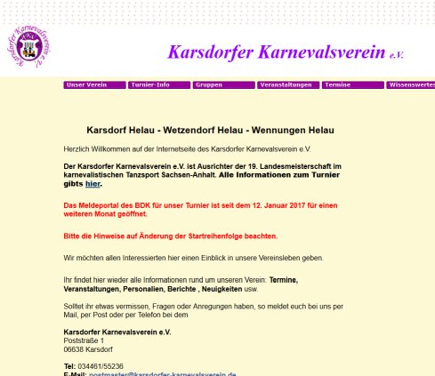 Startseite Karsdorfer Karnevalsverein e.V. öffnungszeit