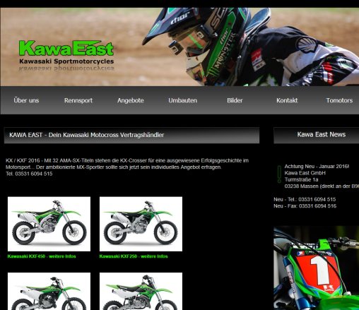 Kawasaki Motocross Vertragshändler für Brandenburg und Sachsen  öffnungszeit