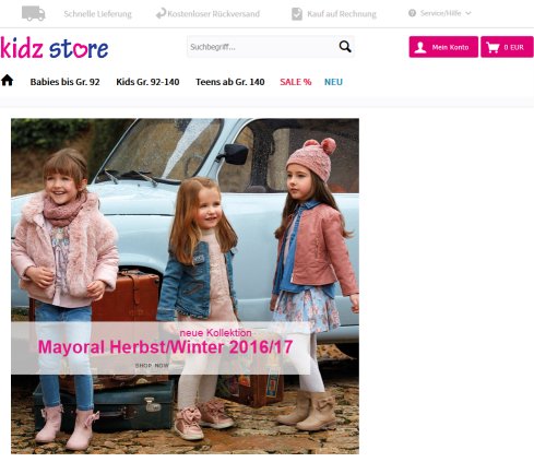 Kidz Store - Mayoral Kindermode Online Shop öffnungszeit