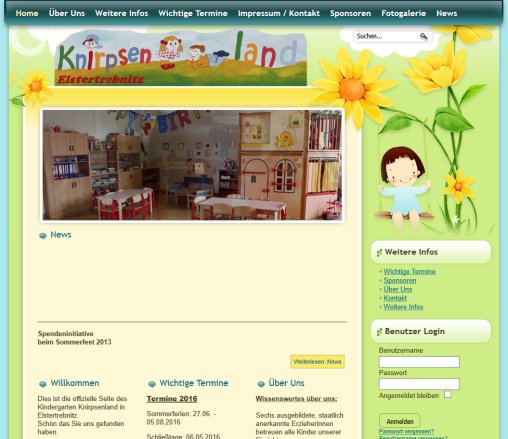 Kindergarten Knirpsenland Elstertrebnitz  öffnungszeit