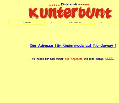 Kindermode Kunterbunt  öffnungszeit