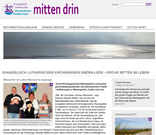 Evangelisch lutherischer Kirchenkreis Emden Leer – Evangelisch lutherischer Kirchenkreis Emden Leer   Kirche mitten im Leben  öffnungszeit