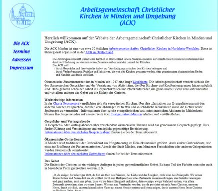 Arbeitsgemeinschaft Christlicher Kirchen in Minden und Umgebung (ACK) · Ökumene im Mühlenkreis Erfahrung Arbeitsgemeinschaft Christlicher Kirchen in Minden und Umgebung (ACK) · Ökumene im Mühlenkreis öffnungszeit