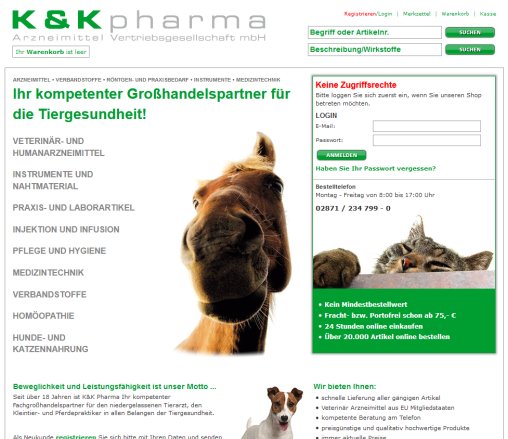 K&K pharma E Shop  öffnungszeit