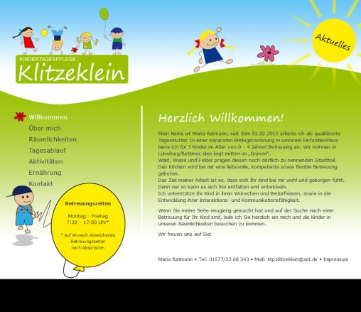 Willkommen bei der Kindertagespflege Klitzeklein in Lüneburg   Maria Ratmann  öffnungszeit