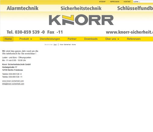 Knorr Sicherheit   Home Knorr Sicherheitstechnik GmbH öffnungszeit