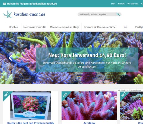 Korallen und Meerwasseraquarium Shop   korallen zucht.de Korallenzucht.de Vertriebs GmbH öffnungszeit