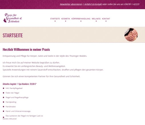 Praxis für Gesundheit Schönheit Bergmann in Altenfeld Erfahrung Praxis für Gesundheit Schönheit Bergmann in Altenfeld Öffnungszeit