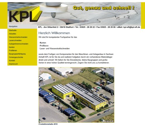 KPL Sta&szlig;furt | Kanten   Profilieren   Laserschneiden | Herzlich Willkommen  &ouml;ffnungszeit