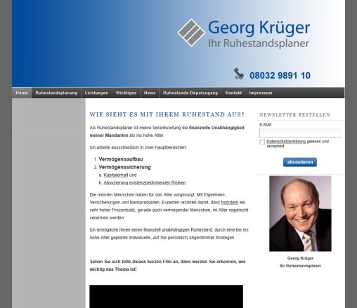 Georg Krüger   Ihr Ruhestandsplaner   Home  öffnungszeit