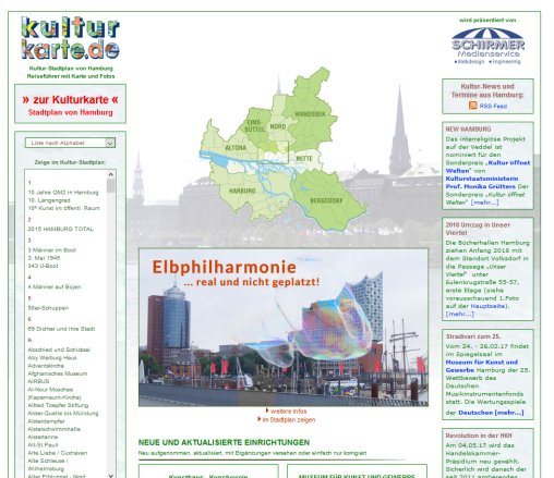 Kulturkartede   Kultur Stadtplan von Hamburg   Reiseführer mit Karte Informationen und Fotos   öffnungszeit