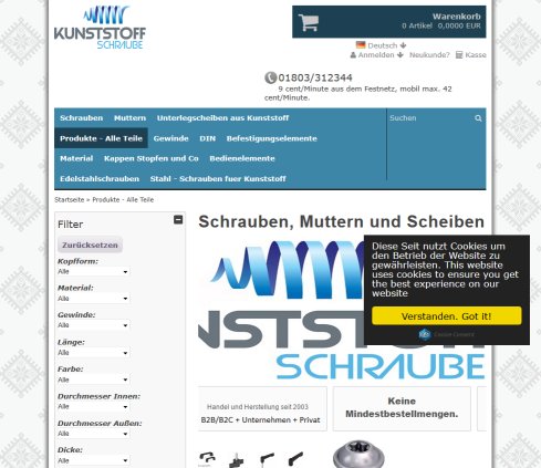 Kunststoffschrauben und Edelstahlschrauben Erfahrung Kunststoffschrauben und Edelstahlschrauben Öffnungszeit