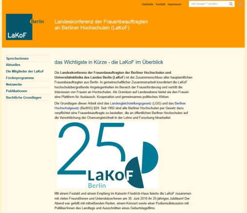 Landeskonferenz der Frauenbeauftragten an Berliner Hochschulen (LaKoF): das Wichtigste in Kürze   die LaKoF im Überblick  öffnungszeit