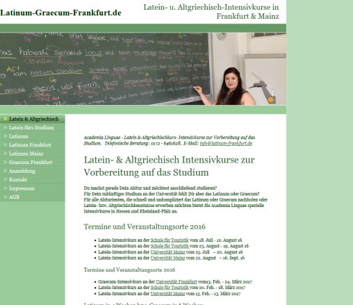 Latein Intensivkurse in Frankfurt und Mainz  öffnungszeit
