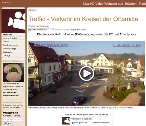 Live HD Video Webcam aus dem Kreisel der Ortsmitte von 66904 Brücken Pfalz (Germany) Erfahrung Live HD Video Webcam aus dem Kreisel der Ortsmitte von 66904 Brücken Pfalz (Germany) Öffnungszeit