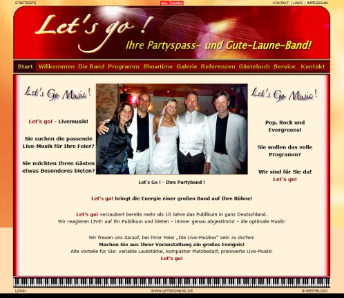 Lets Go Music ! Ihre Partyspass und Gute Laune Band! Erfahrung Lets Go Music ! Ihre Partyspass und Gute Laune Band! Öffnungszeit