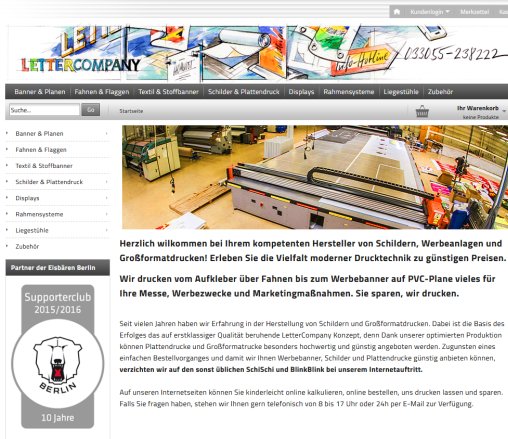 LetterCompany Herstellung von Schildern Werbeanlagen Platten und Großformatdrucken Erfahrung LetterCompany Herstellung von Schildern Werbeanlagen Platten und Großformatdrucken Öffnungszeit