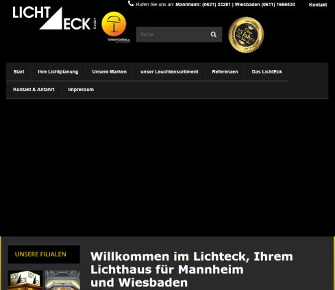 Lichteck GmbH   Leuchten  Lampen   Lampenfachgeschäft in Mannheim und Wiesbaden  öffnungszeit