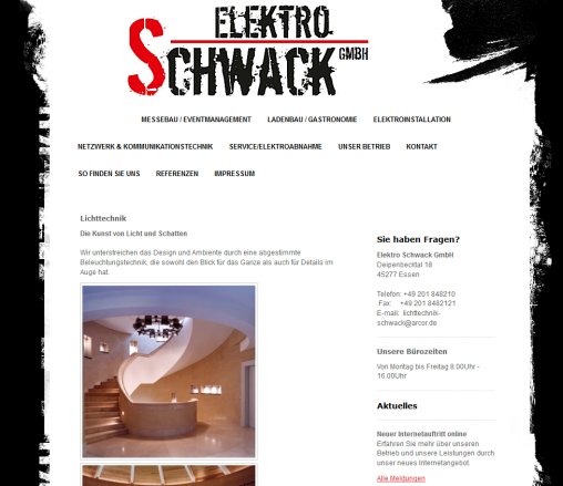 Beleuchtungstechnik in Essen Elektro Schwack GmbH öffnungszeit