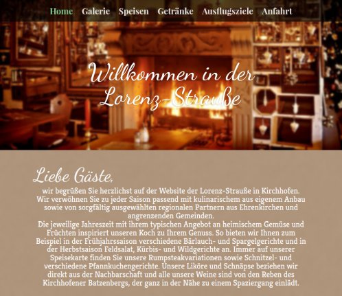 Lorenz Strau&szlig;i   Kirchhofen: Startseite  &ouml;ffnungszeit