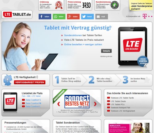 LTE Tablet: LTE Internet im Telekom Netz   Ltetablet.de BRBD Breitbanddienste GmbH öffnungszeit