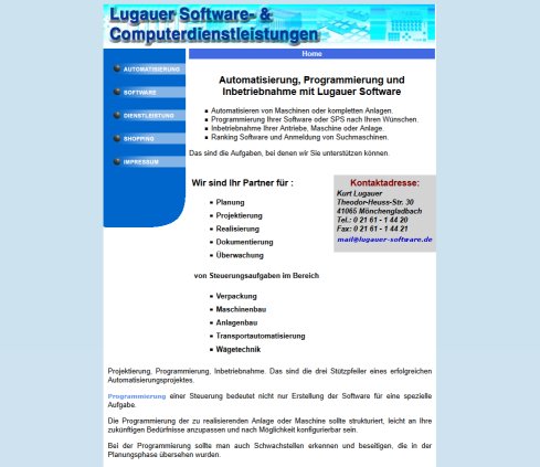 Programmierung  Inbetriebnahme  Software   Automatisierung mit Lugauer (Mönchengladbach)  öffnungszeit