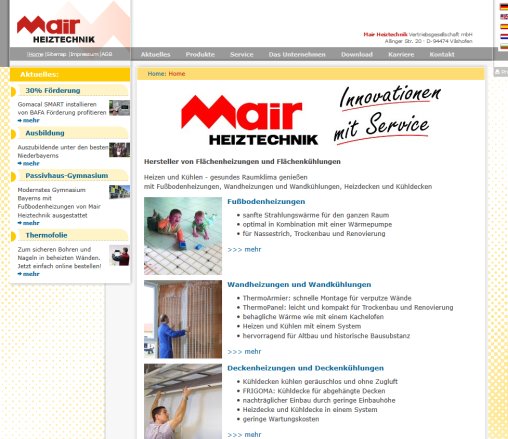 MAIR Heiztechnik Fußbodenheizung Wandheizung Deckenkühlung Home Erfahrung MAIR Heiztechnik Fußbodenheizung Wandheizung Deckenkühlung Home öffnungszeit