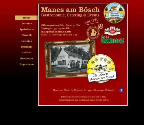 SÜNNER AUSSCHANK Manes am Bösch : Willkommen  öffnungszeit