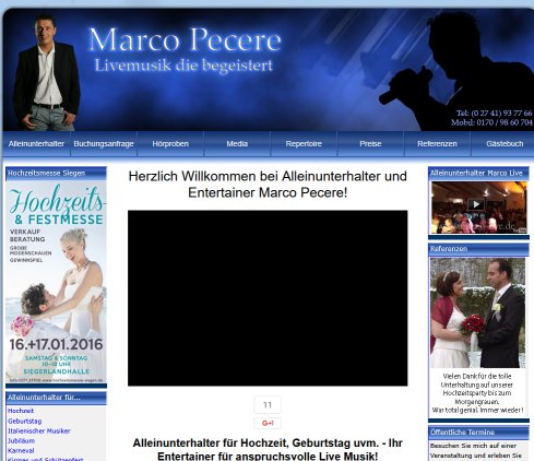Alleinunterhalter für Hochzeit und Geburtstag Entertainer Musiker Marco Pecere mit Live Musik für Ihre Feier Erfahrung Alleinunterhalter für Hochzeit und Geburtstag Entertainer Musiker Marco Pecere mit Live Musik für Ihre Feier Öffnungszeit