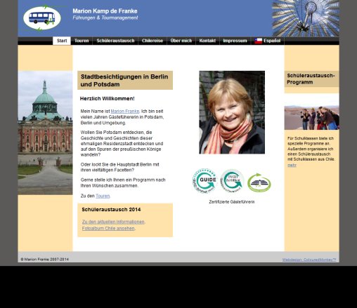 Marion Franke  G&auml;stef&uuml;hrerin in Berlin und Potsdam   Startseite  &ouml;ffnungszeit