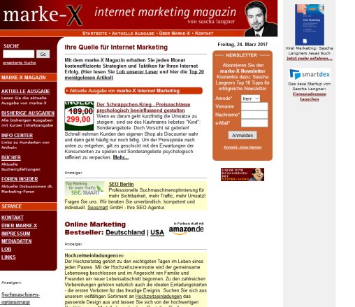 MARKE X das Internet Marketing Magazin   Ihre Informationsquelle fuer Internet Marketing   öffnungszeit