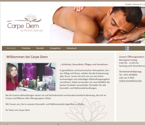 Carpe Diem by Marlen Sprender   Kosmetik  Wellness  Massage  Pediküre  Maniküre und Make up  öffnungszeit