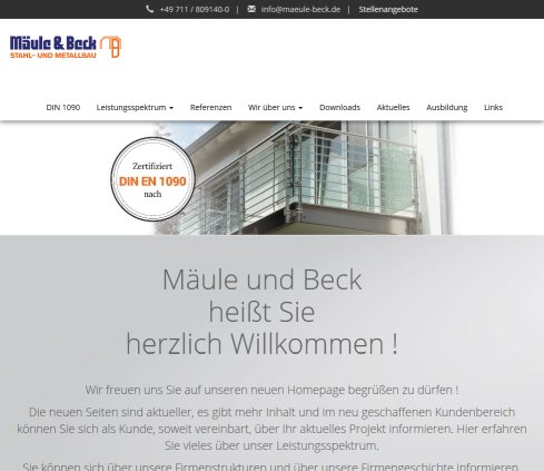 Mäule & Beck Stuttgart Stahl  und Metallbau » Startseite  öffnungszeit