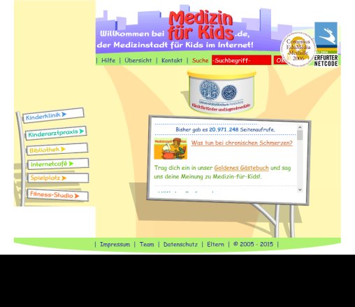 .:Willkommen in der Medizinstadt für Kids im Internet:. Erfahrung .:Willkommen in der Medizinstadt für Kids im Internet:. Öffnungszeit