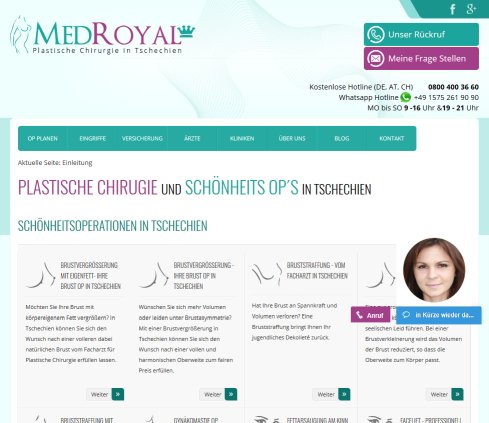 Schönheitsoperationen in Tschechien | Schönheitschirurgie mit MedRoyal  öffnungszeit