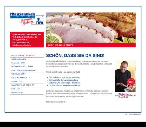Herzlich Willkommen: Menzenbach Fleischwaren und Tiefkühlkost GmbH & Co. KG öffnungszeit