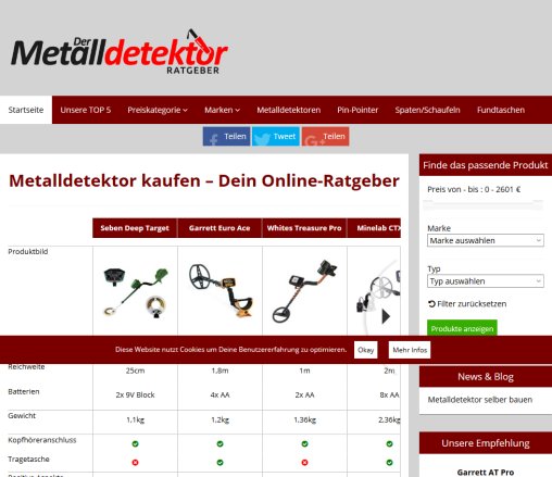 Metalldetektor-kaufen.org Erfahrung Metalldetektor-kaufen.org Öffnungszeit