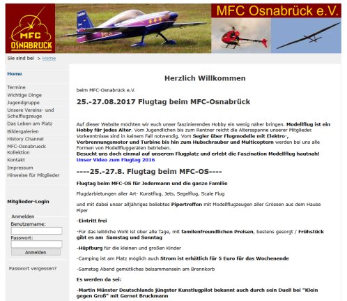 MFC Osnabrück :  Home Modellflugclub (MFC) Osnabrück e.V. öffnungszeit