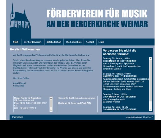 Förderverein für Musik an der Herderkirche Weimar   Start Förderverein für Musik an der Herderkirche Weimar e.V. öffnungszeit