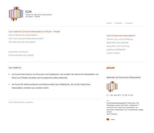 ISIM | Institut für Szenische Interpretation von Musik + Theater  öffnungszeit
