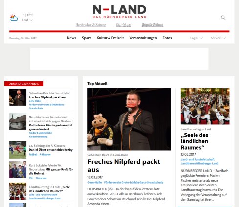 Startseite: N Land.de   das Nürnberger Land auf einen Blick Medienverbund Nürnberger Land GmbH & Co. KG öffnungszeit