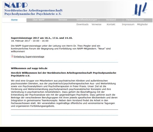 NAPP | Norddeutsche Arbeitsgemeinschaft Psychodynamische Psychiatrie e.V. NAPP Norddeutsche Arbeitsgemeinschaft Psychodynamische Psychiatrie e.V. Erfahrung NAPP | Norddeutsche Arbeitsgemeinschaft Psychodynamische Psychiatrie e.V. NAPP Norddeutsche Arbeitsgemeinschaft Psychodynamische Psychiatrie e.V. Öffnungszeit